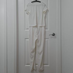 Zara White Short Sleeve Jumpsuit Women US Size XS